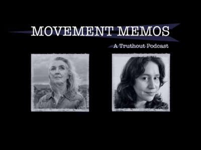 "Movement Memos: A Truthout podcast" banner sits above headshots of Rebecca Solnit and Kelly Hayes