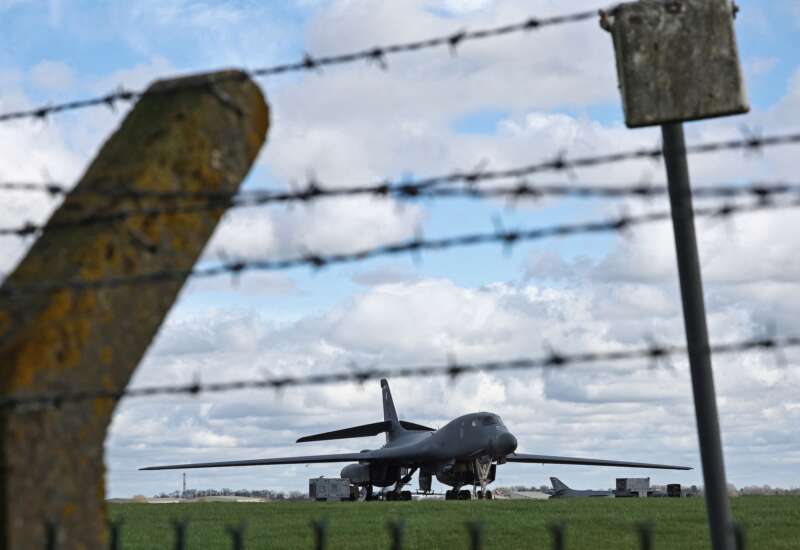 U.S. Air Force (USAF) B-1 Lancer bomber jets stand parked on the tarmac at RAF Fairford in south-west England on March 10, 2026. Fairford is one of two bases, along with the Diego Garcia facility in the Indian Ocean, that the UK has given the U.S. permission to use for "specific defensive operations into Iran" to destroy Iranian missiles at source, the British defense minister said in a statement.