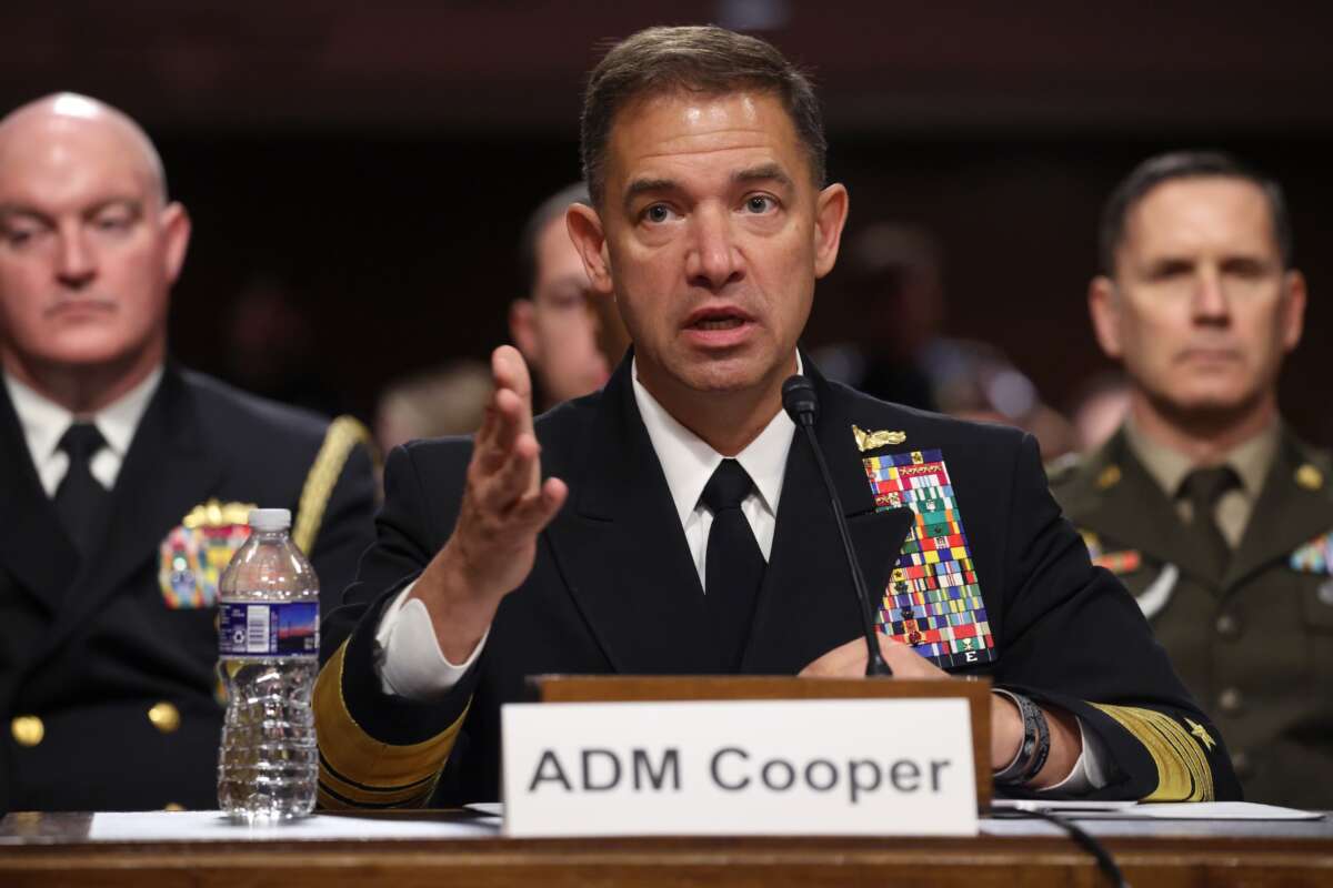 Commander of U.S. CENTCOM Brad Cooper testifies during a Senate Armed Services Committee hearing on May 14, 2026 in Washington, DC.