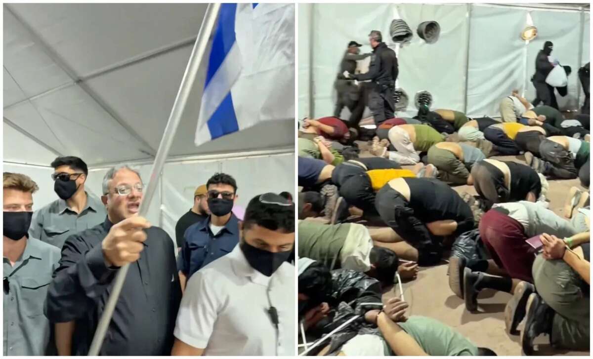 Stills captured from Israeli Minister of National Security Itamar Ben-Gvir's video depicting Israel's treatment of flotilla activists, on Wednesday, May 20 in Ashdod, Israel.