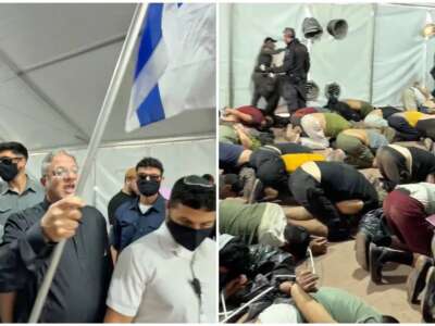 Stills captured from Israeli Minister of National Security Itamar Ben-Gvir's video depicting Israel's treatment of flotilla activists, on Wednesday, May 20 in Ashdod, Israel.