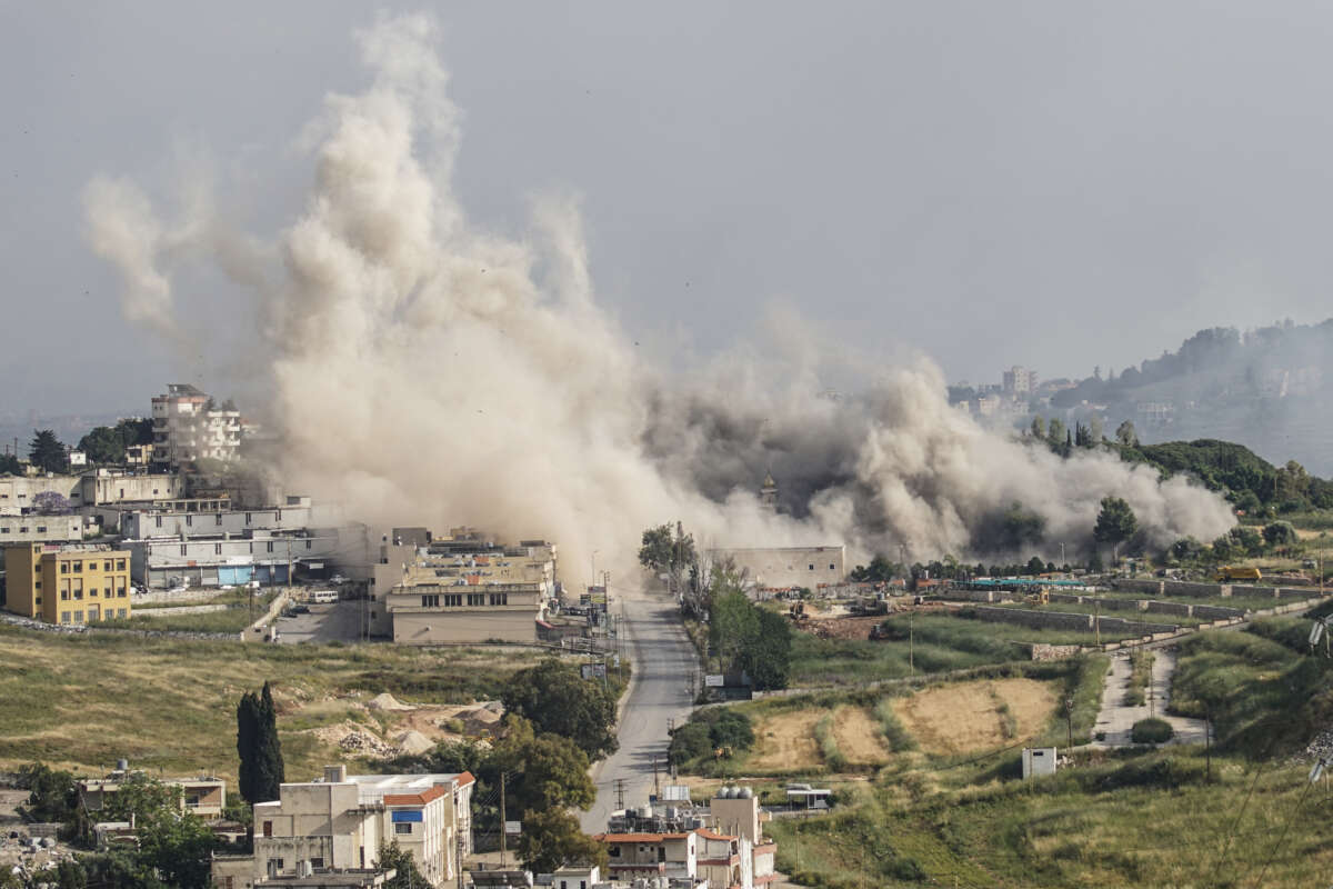 Smoke billows following an Israeli strike on the southern city of Nabatieh on May 26, 2026. Several strikes hit Nabatieh on May 26 after an unprecedented Israeli evacuation warning, an AFP correspondent said, a day after at least 11 were killed in a strike in the country's east.