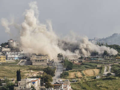 Smoke billows following an Israeli strike on the southern city of Nabatieh on May 26, 2026. Several strikes hit Nabatieh on May 26 after an unprecedented Israeli evacuation warning, an AFP correspondent said, a day after at least 11 were killed in a strike in the country's east.