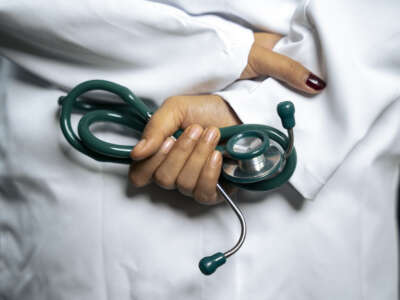 Young female doctor with a stethoscope
