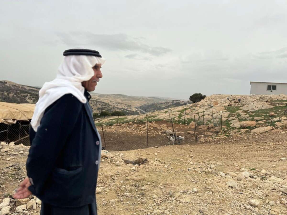Abu Nayef al-Jahhalin, 71, whose Bedouin community in Jabal al-Baba is threatened with forcible displacement.