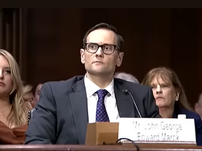 Trump nominee John George Edward Marck responds to a question from Sen. Chris Coons during a Senate Judiciary Committee hearing on April 30, 2026, in Washington, DC.