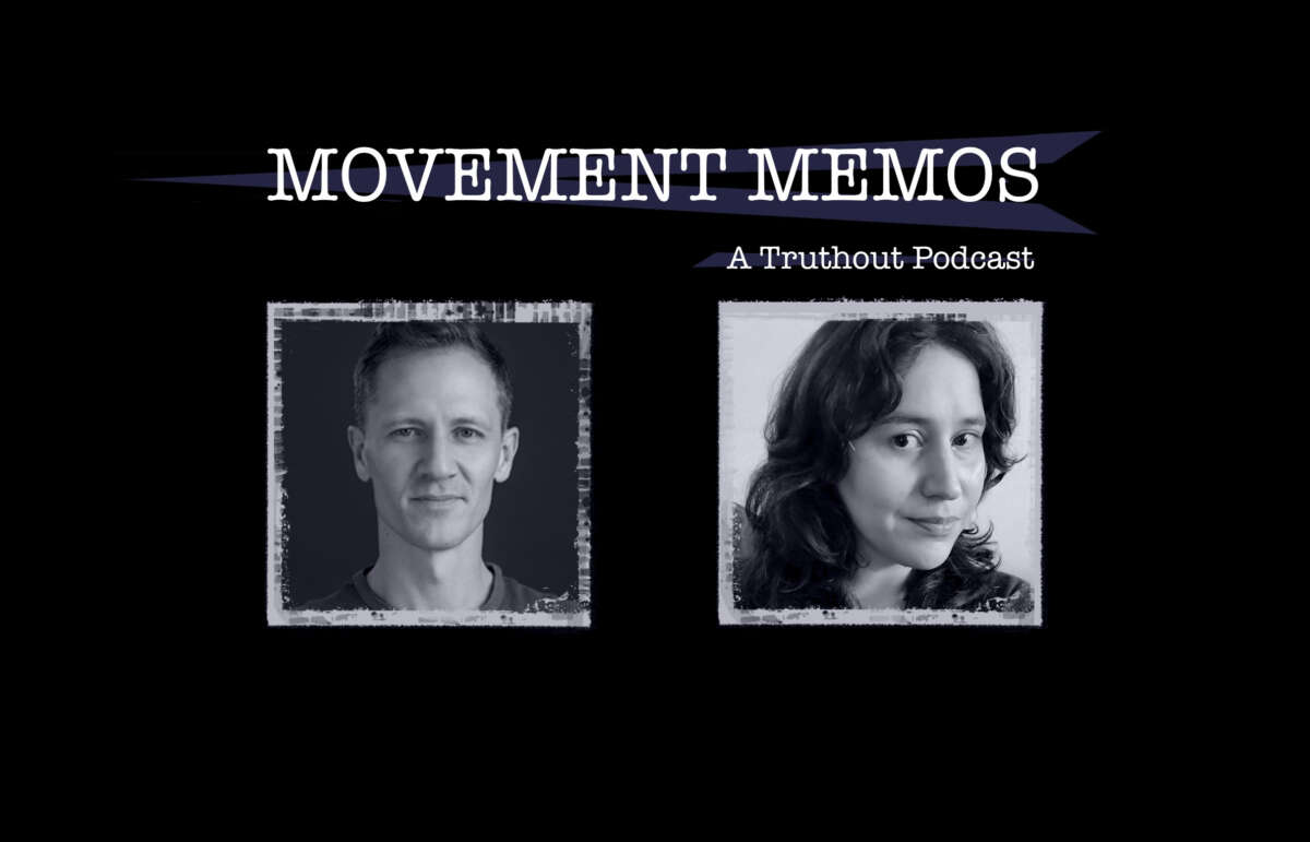 Movement Media - A Truthout Podcast banner over headshots of John Washington and Kelly Hayes.