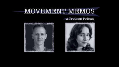 Movement Media - A Truthout Podcast banner over headshots of John Washington and Kelly Hayes.