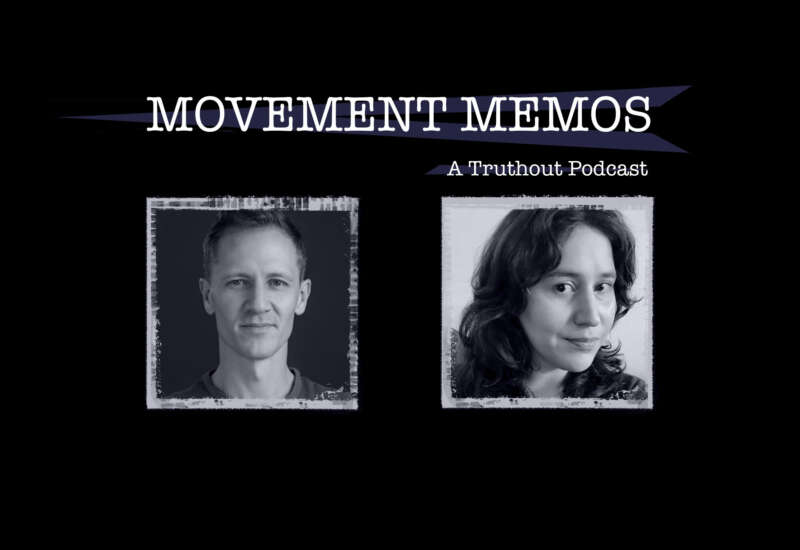 Movement Media - A Truthout Podcast banner over headshots of John Washington and Kelly Hayes.
