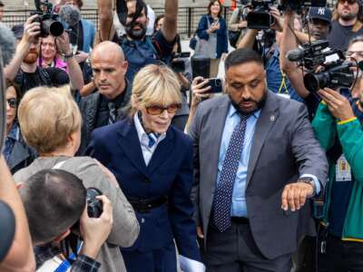 E. Jean Carroll leaves the courthouse on September 6, 2024 in New York City. Trump's lawyers failed to overturn the jury's finding that he sexually abused E. Jean Carroll.