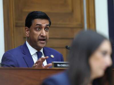 U.S. Rep. Ro Khanna (D-CA) questions U.S. Secretary of Defense Pete Hegseth during a House Armed Services Committee hearing on April 29, 2026 in Washington, DC.