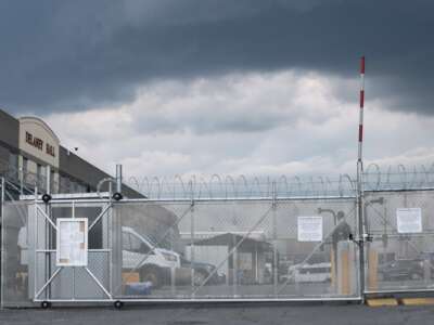 The Delaney Hall Immigration Detention Center is seen on June 12, 2026 in Newark, New Jersey. People continue to gather at the immigration detention center in support of detainees who are now joined by women detainees who have announced their participation in the hunger and labor strike.