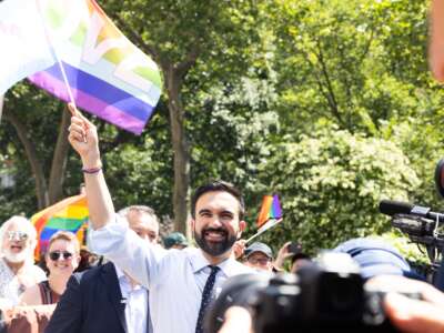 New York City mayor Zohran Mamdani (then-Mayoral candidate) is seen at the 2025 NYC Pride March on June 29, 2025, in New York, New York.