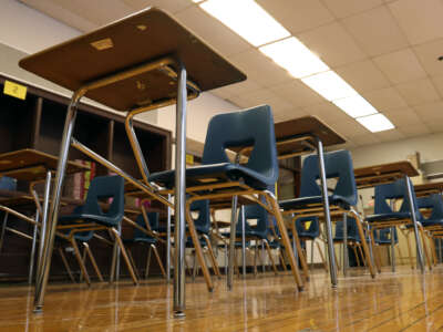 An empty Chicago Public Schools classroom is seen on December 15, 2025, in Chicago, Illinois.