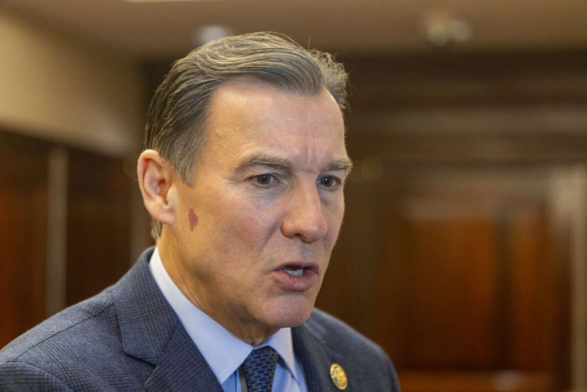 Rep. Tom Suozzi attends a PKF O'Connor Davies/Siena Research Institute poll event at the Crest Hollow Country Club in Woodbury, New York, on January 29, 2026.