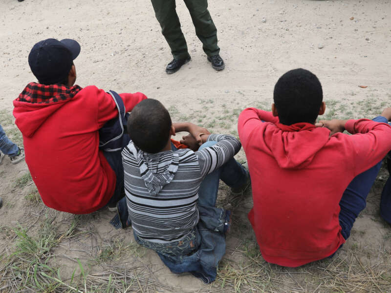 Border Patrol agents take Central American children into custody on January 4, 2017, near McAllen, Texas.