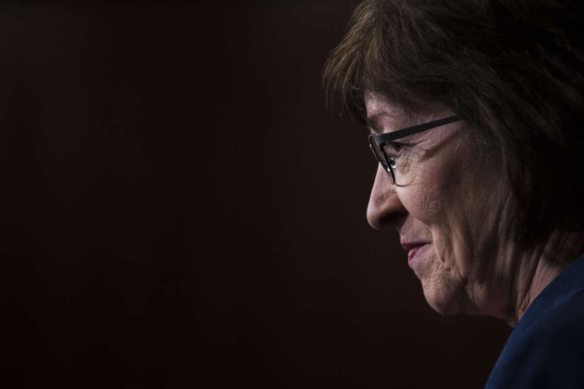Maine Sen. Susan Collins during a press conference on January 22, 2018, in Washington, D.C.