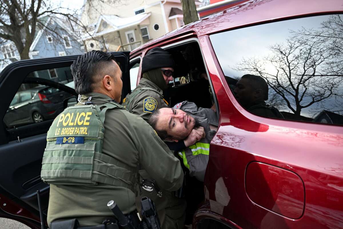 Border Patrol agents arrest an individual in Minneapolis, Minnesota on January 11, 2026, during "Operation Metro Surge" in Minnesota, and one week after ICE agents killed Renee Good.