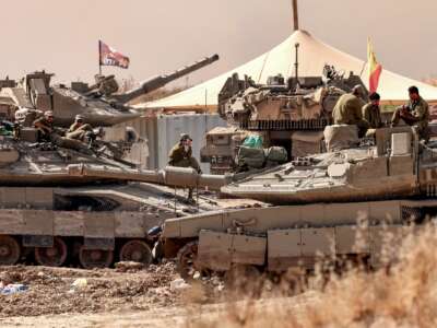 Israeli tanks and troops deployed at the edge of Gaza on June 10, 2026.