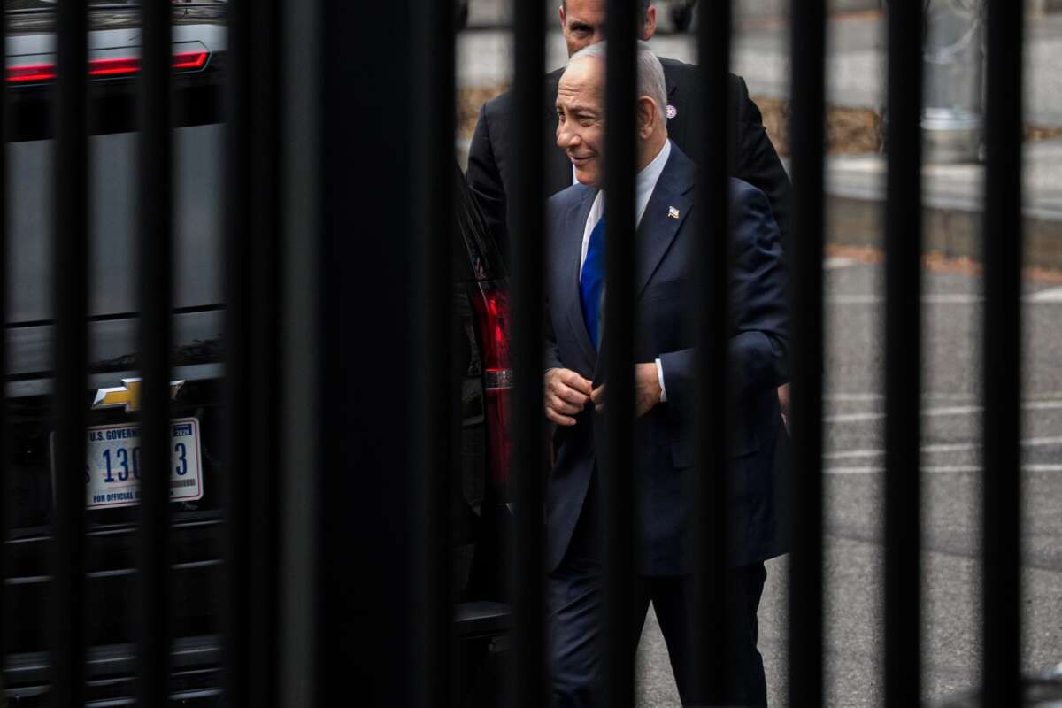 Israeli Prime Minister Benjamin Netanyahu arrives at the White House on July 28, 2026 in Washington, D.C.. Netanyahu is meeting with U.S. President Donald Trump on the ongoing war in Iran.