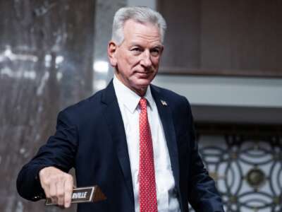 Sen. Tommy Tuberville arrives for a Senate Armed Services Committee confirmation hearing in Dirksen building on Thursday, January 15, 2026.