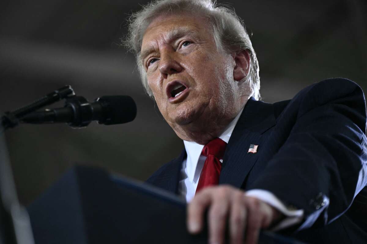 President Donald Trump delivers remarks at General Motors’ Milford Proving Ground in Milford, Michigan, on July 27, 2026.