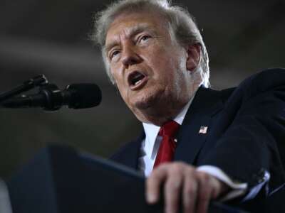 President Donald Trump delivers remarks at General Motors’ Milford Proving Ground in Milford, Michigan, on July 27, 2026.