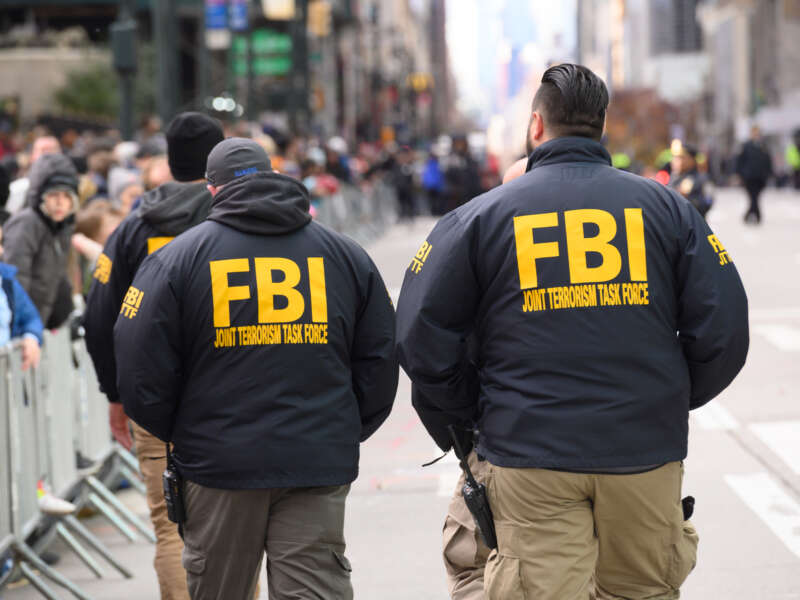 FBI agents are seen at the 93rd Annual Macy's Thanksgiving Day Parade on November 28, 2019, in New York City.