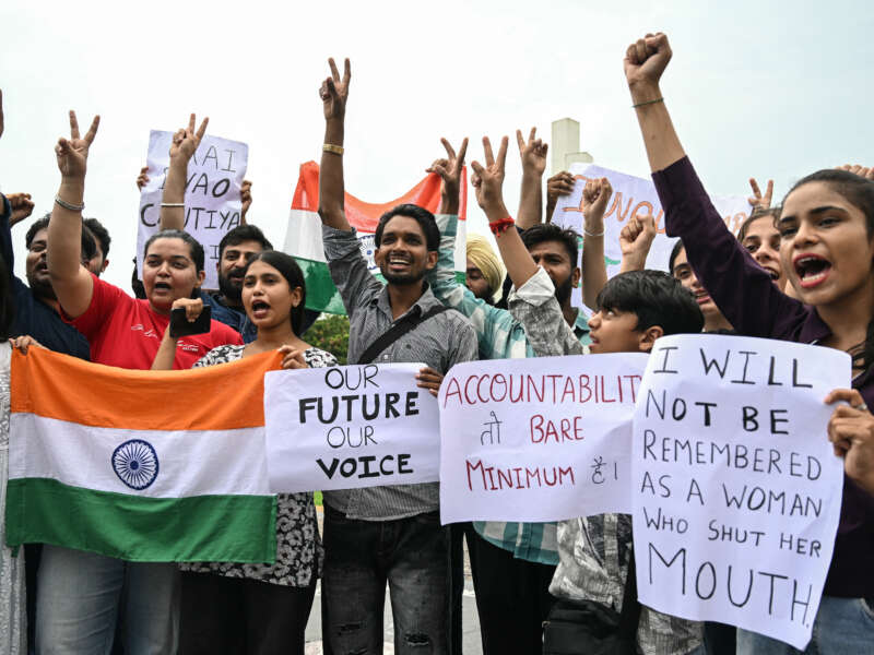 Students celebrate the resignation of India's Education Minister Dharmendra Pradhan, in Amritsar, India, on July 25, 2026, amid an ongoing protest by the Cockroach Janta Party (CJP) at New Delhi's jantar Mantar over alleged NEET examination irregularities. India's Education Minister Dharmendra Pradhan resigned on Saturday after mass youth-led protests demanded his ouster in anger over a string of irregularities in potentially life-changing exams.