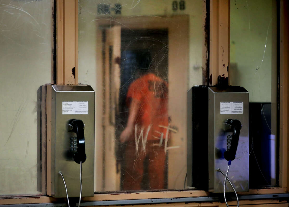 Phones at the Bexar County Detention Center, in San Antonio, Texas, on Thursday, May 9, 2019.