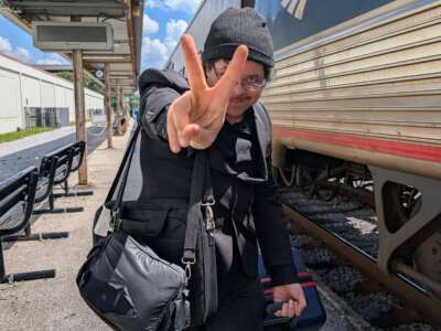 Izzy Aly takes the train home to Orlando, Florida, after U.S. Customs and Border Protection arrested him at the Philadelphia International Airport and he spent six months in ICE detention before his release.
