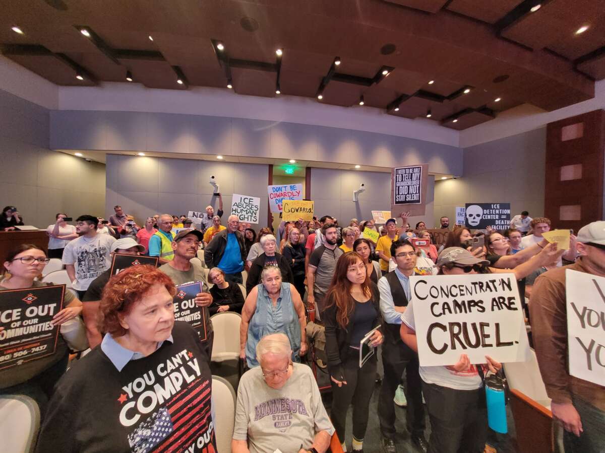 At meetings of the city council in Surprise, Arizona, outside of Phoenix, community members show up to express their opposition to the ICE warehouse.