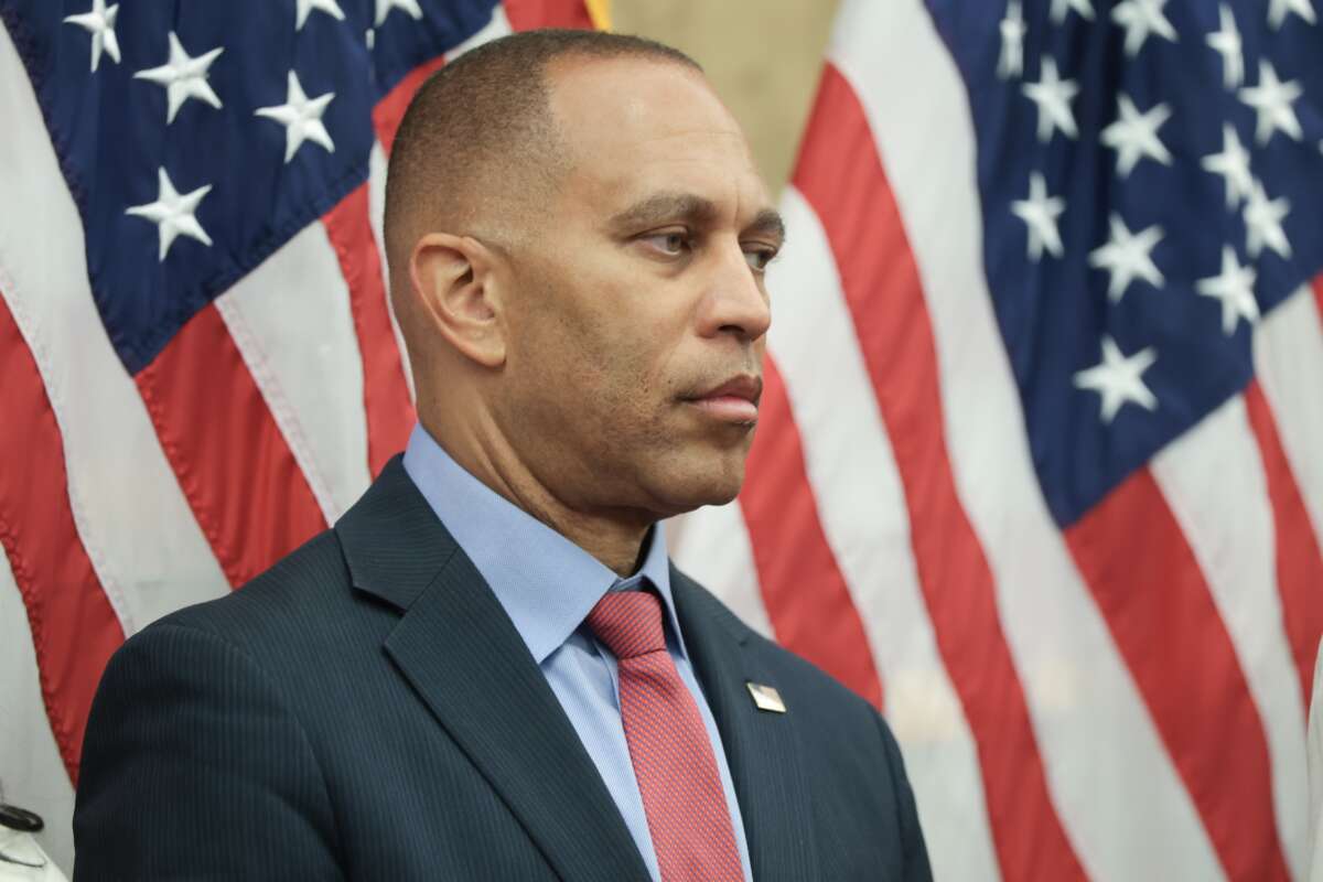 House Minority Leader Hakeem Jeffries (D-NY) attends a news conference at the U.S. Capitol on June 24, 2026 in Washington, D.C.