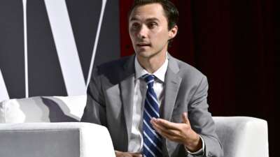 David Hogg speaks onstage during the Fast Company Innovation Festival 2024 at BMCC Tribeca PAC on September 17, 2024 in New York City.