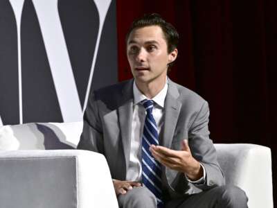 David Hogg speaks onstage during the Fast Company Innovation Festival 2024 at BMCC Tribeca PAC on September 17, 2024 in New York City.