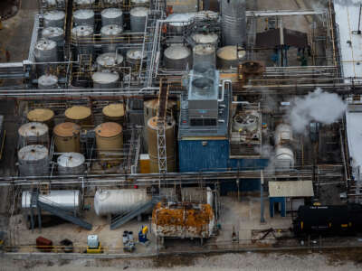Vantage Specialty Chemicals in Gurnee, Illinois, is seen in an aerial shot in September 2018. A federal study found that emissions of ethylene oxide from the plant were responsible for long-term cancer risks up to 20 times higher than federal guidelines.
