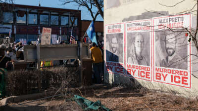 Several thousand people march for democracy at the call of several organizations and associations, demanding ICE out of Minnesota immediately, and justice and accountability for Renee Good, Alex Pretti, and all victims of ICE in Minneapolis, Minnesota, on February 16, 2026.