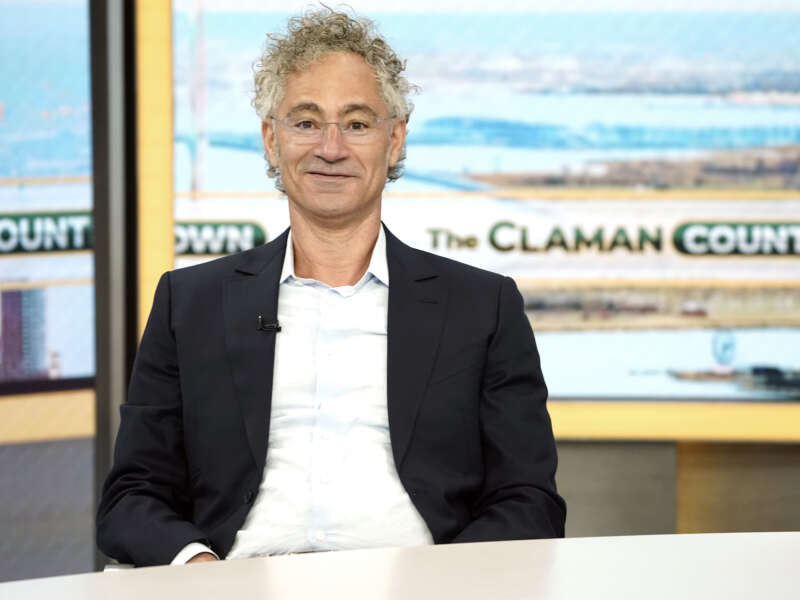 Palantir CEO Alex Karp visits "The Claman Countdown" at Fox Business Network Studios on July 27, 2026, in New York City.