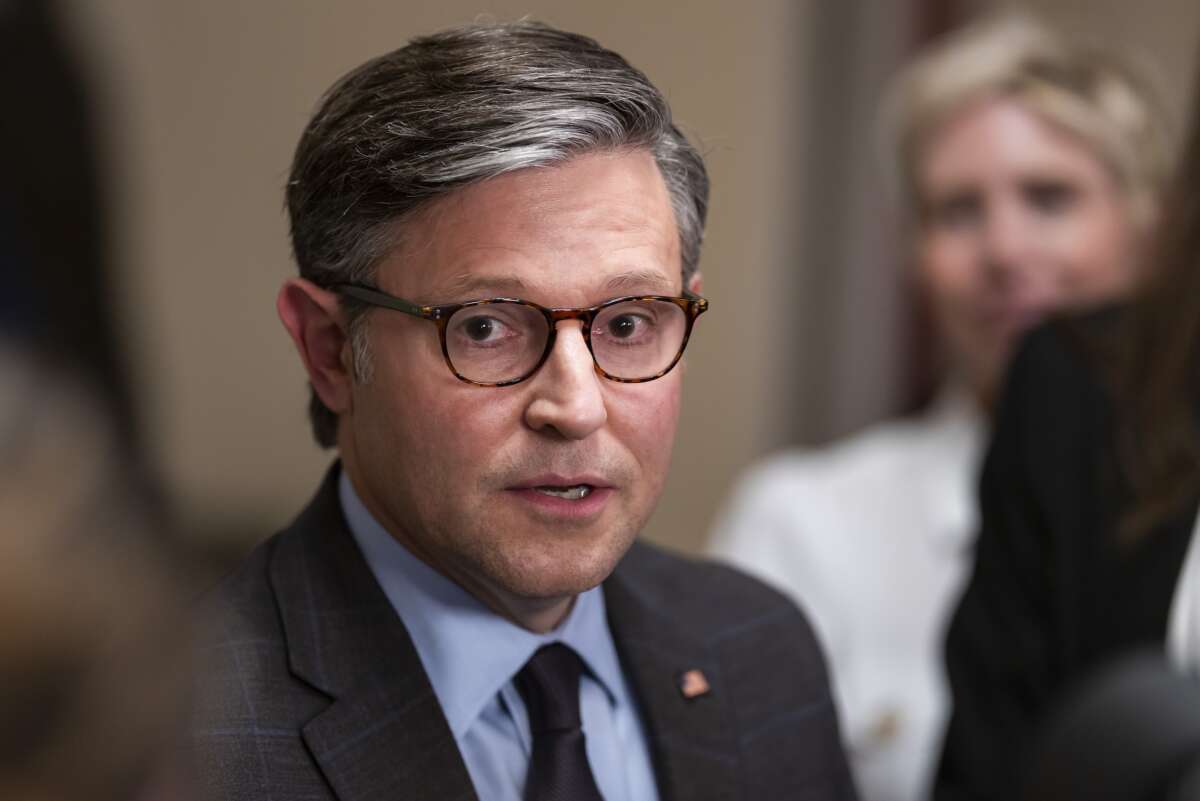 Speaker of the House Mike Johnson (R-Louisiana) speaks to the media after the House voted to fund the government through December on September 1, 2026 in Washington, D.C.