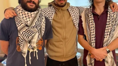 From left, Tahseen Ali Ahmad, Kinnan Abdalhamid and Hisham Awartani.