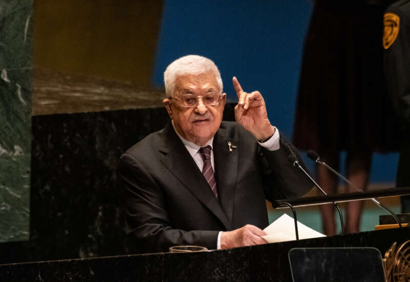 Mahmoud Abbas, president of the State of Palestine, speaks during the United Nations General Assembly (UNGA) at the United Nations headquarters on September 26, 2024, in New York City.