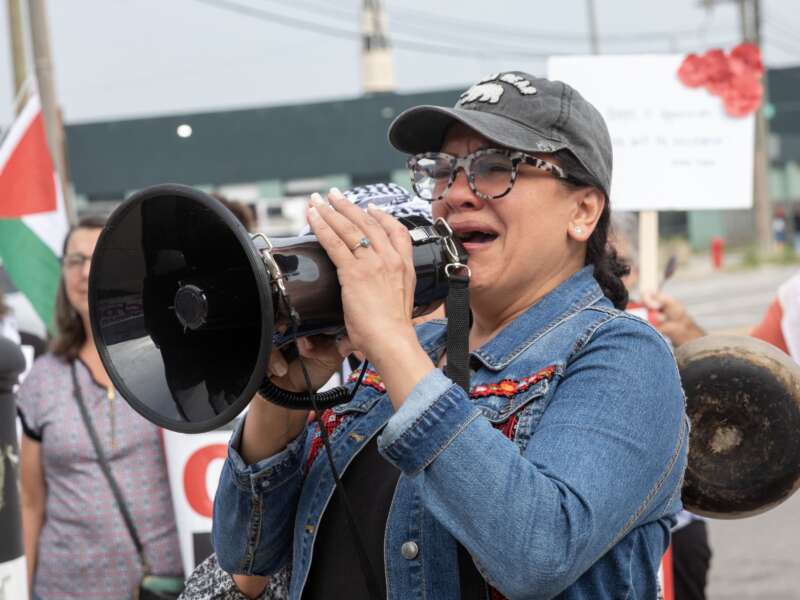 Protesters rally in Detroit, Michigan, on July 26 2025, banging empty pots to protest starvation in Gaza. Rashida Tlaib, the only Palestinian American member of Congress, was near tears as she spoke about the hunger in Gaza. Tlaib has family in the West Bank.