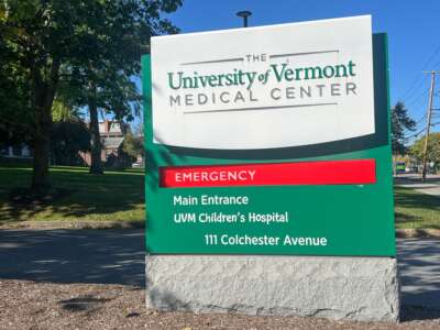 A sign for the University of Vermont Medical Center, in Burlington, Vermont, as seen on September 30, 2025.