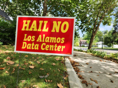 Yard sign opposing the proposed University of Michigan/Los Alamos National Laboratory computing center in Ypsilanti Township.