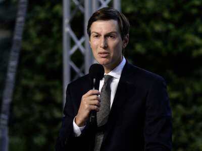 Jared Kushner speaks during a joint press conference with Ukrainian President Volodymyr Zelensky and U.S. President's Special Envoy Steve Witkoff in Kyiv, Ukraine, on September 6, 2026.
