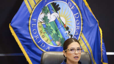 Doral Mayor Christi Fraga speaks during a City Council meeting on April 16, 2025, at the City of Doral Government Center in downtown Doral, Florida.