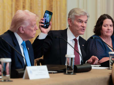 Administrator for the Centers for Medicare & Medicaid Services Mehmet Oz speaks during an event on Health Technology in the East Room of the White House as U.S. President Donald Trump and Acting Administrator of the United States Department of Government Efficiency Amy Gleason listen on July 30, 2025, in Washington, D.C. The event titled “Remarks On Making Health Technology Great Again” was held to discuss new efforts by tech companies to manage Americans' health records.