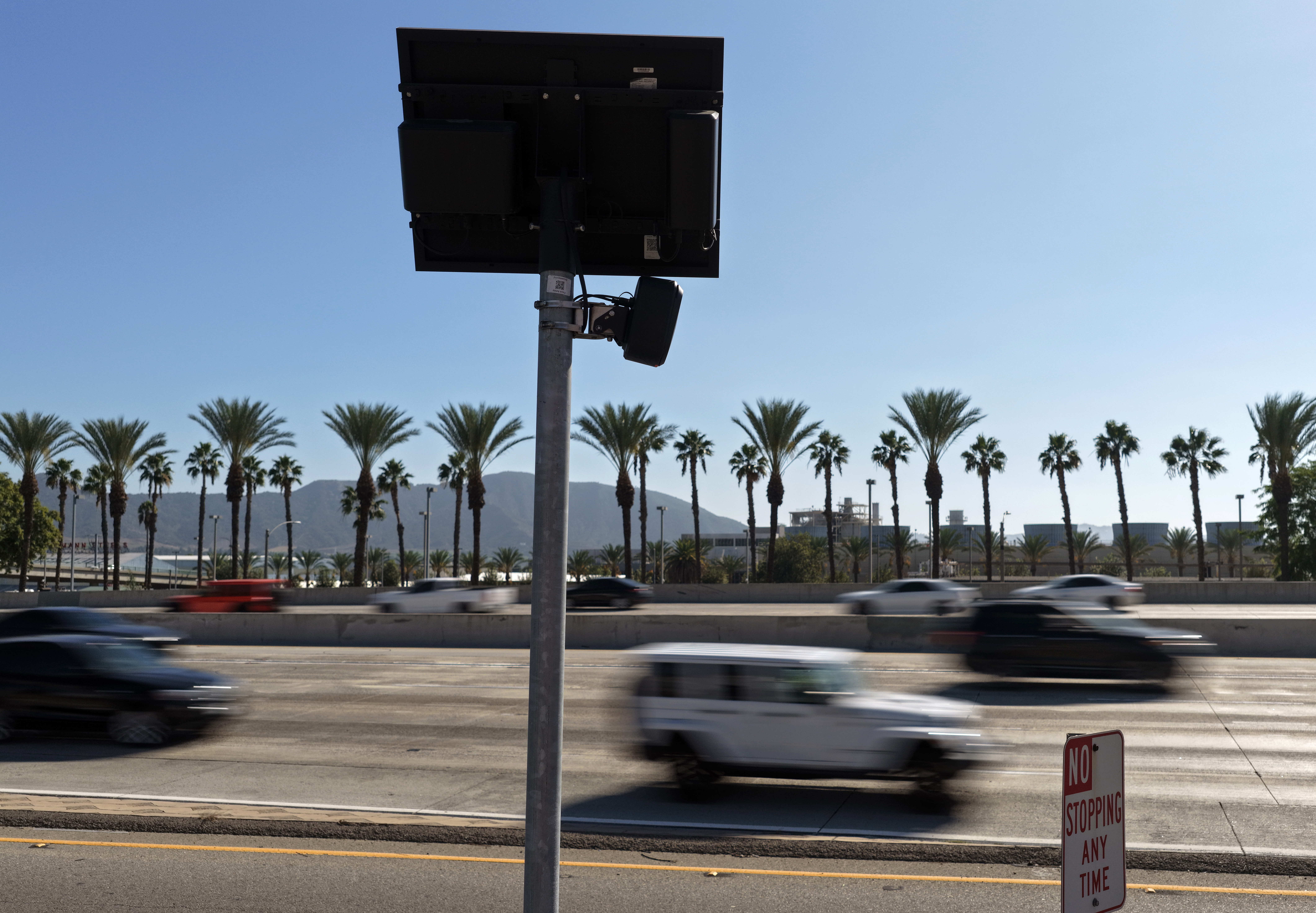A Flock camera is seen on September 14, 2026 in Burbank, California.