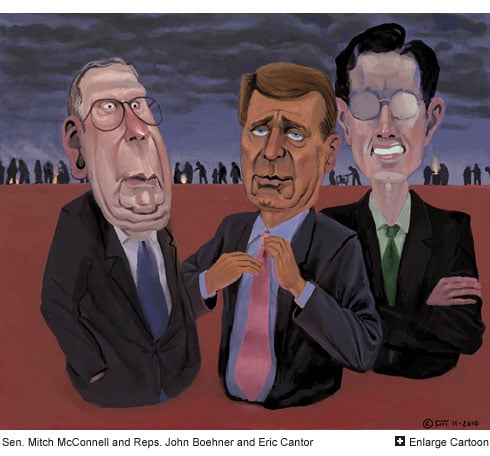 Senator Mitch McConnell and Representatives John Boehner and Eric Cantor.