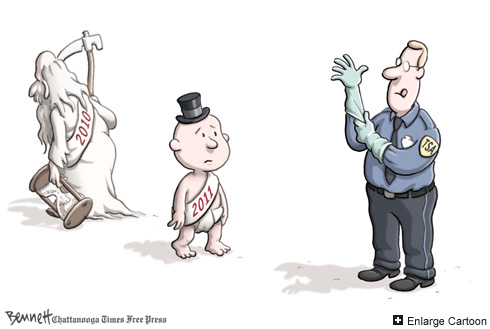 Patdown, cartoon by Clay Bennett